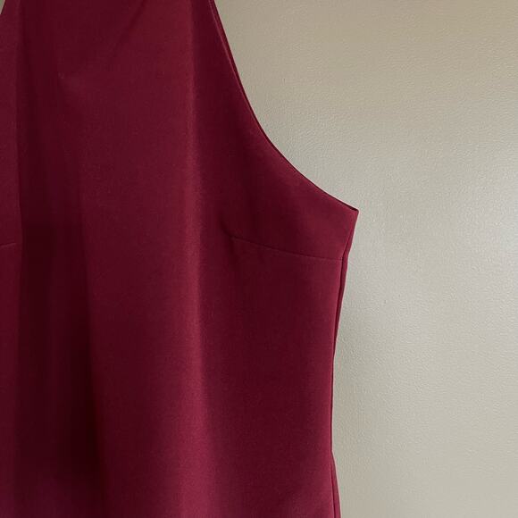 Lulu's‎ Comely Beaded Burgundy Dress Size Small Red Purple Embellished High Neck - Picture 8 of 16